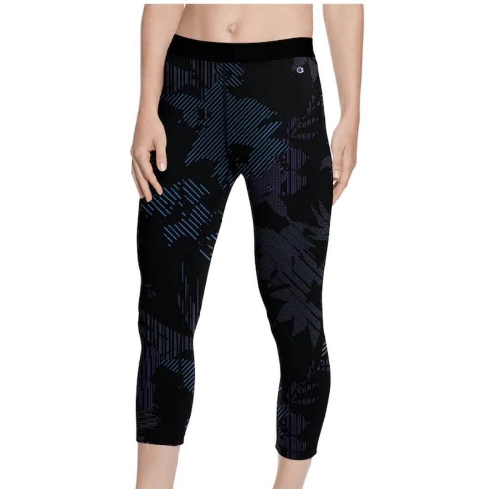 Champion Authentic Heritage Double Dry Linear Floral Midrise Athletic Capri